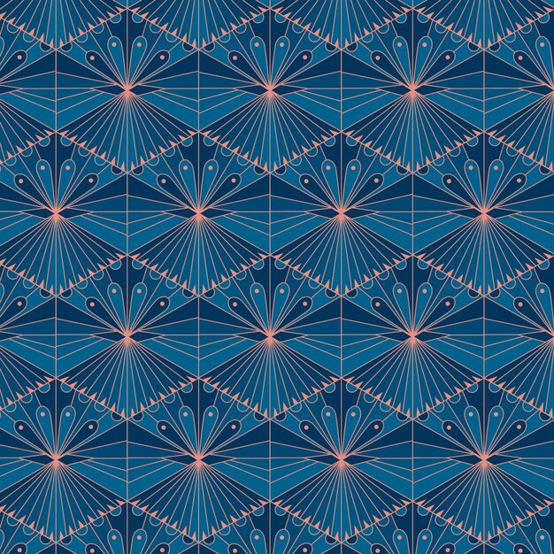 Diseño plano premium art deco de patrones sin fisuras