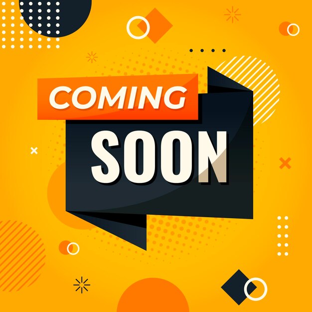 Diseño plano próximamente papel tapiz promocional