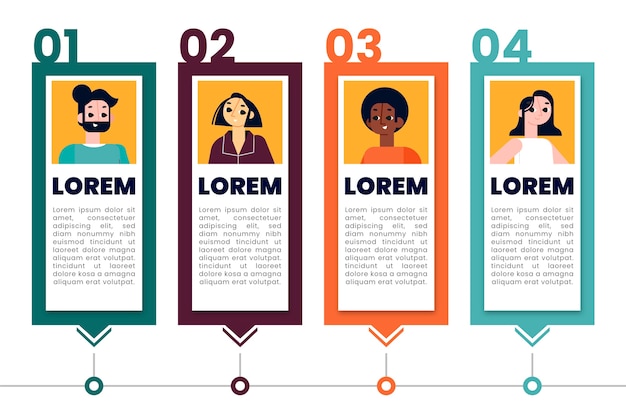 Diseño plano que conecta personas infográficas.