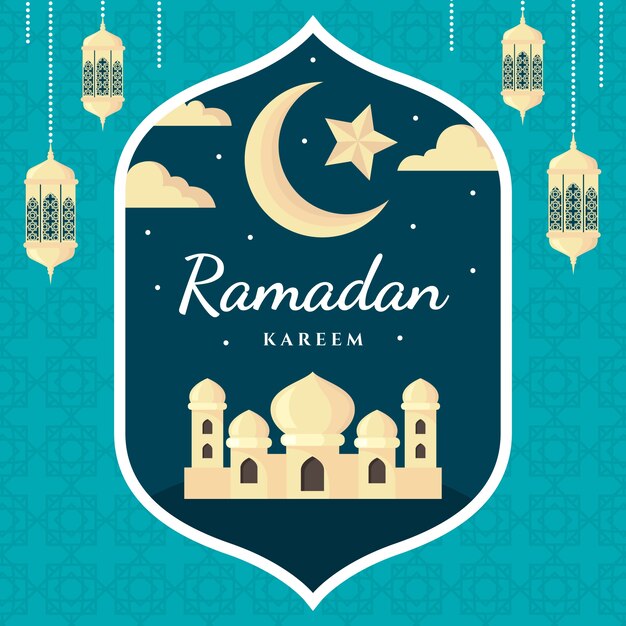 Diseño plano ramadan kareem