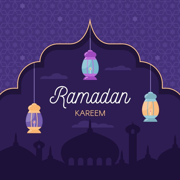 Diseño plano Ramadán