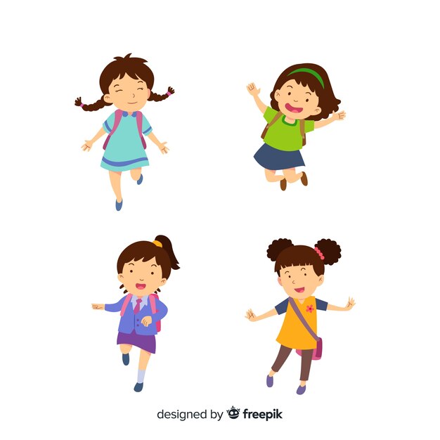 Diseño plano de regreso a la escuela para niños