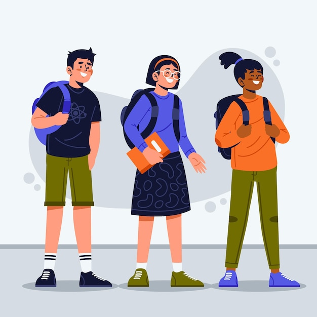 Diseño plano de regreso a la escuela para niños
