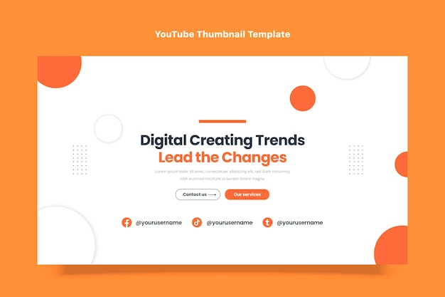 Vector gratuito diseño plano tecnología mínima canal de youtube arte