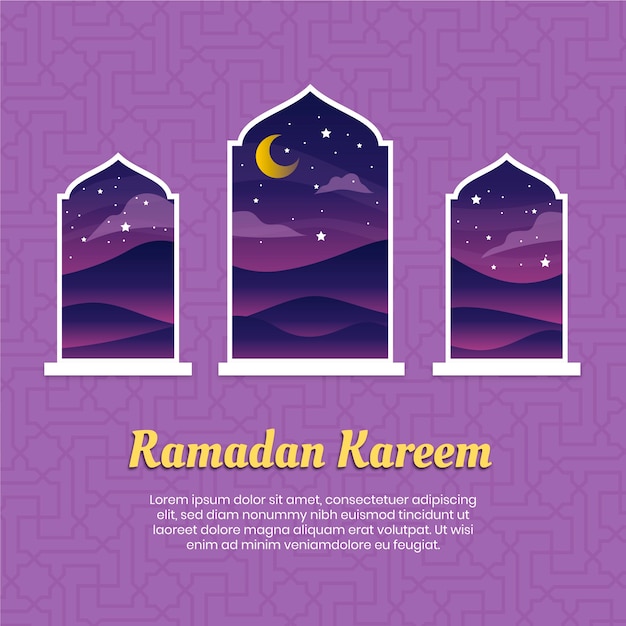 Vector gratuito diseño plano tema del evento de ramadán