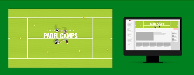 Vector gratuito diseño plano de tenis de paletas arte del canal de youtube