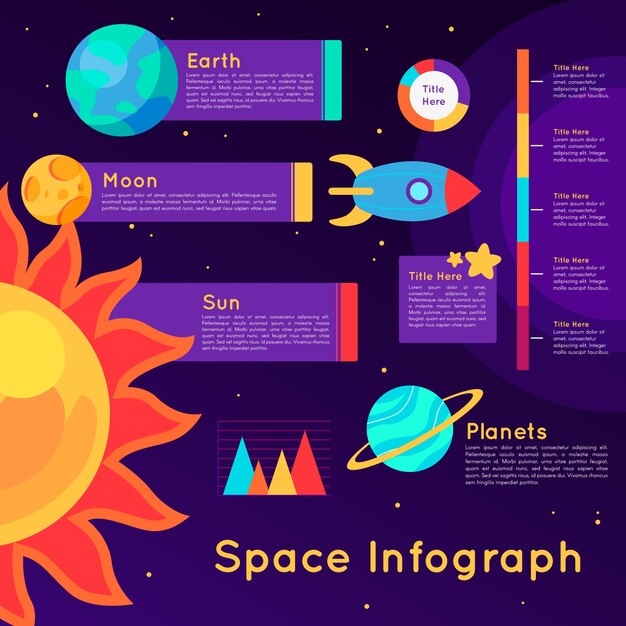 Diseño plano universo infografía