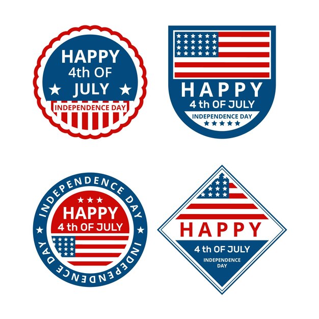 Diseño plano usa insignias del día de la independencia