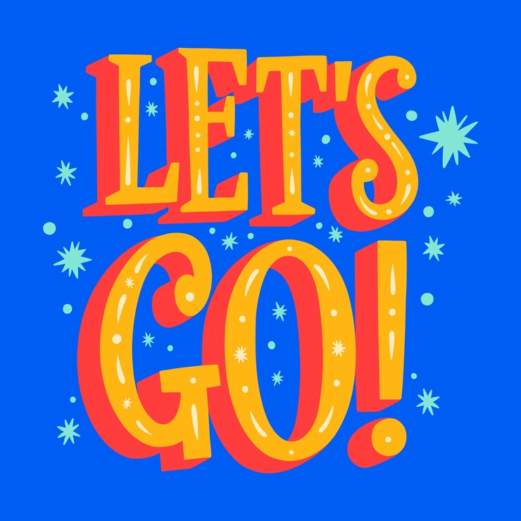 Vector gratuito diseño plano vamos letras