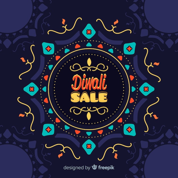 Diseño plano de venta de diwali