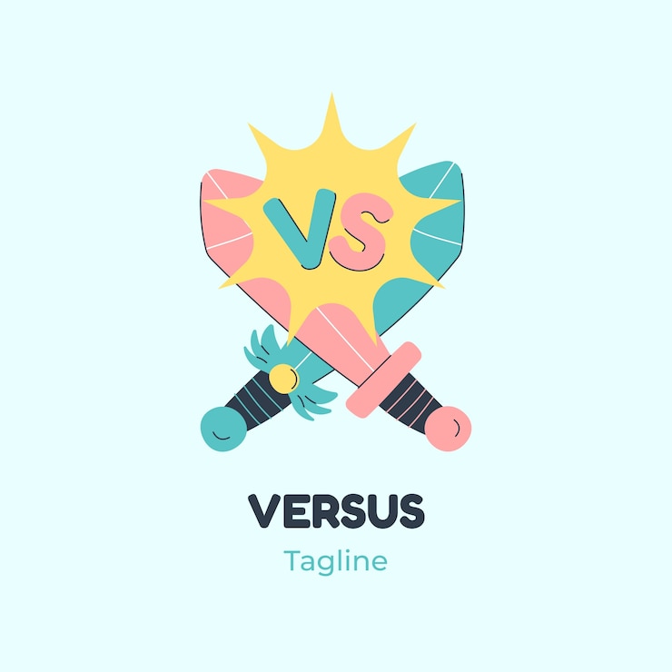 Vector gratuito diseño plano versus logo