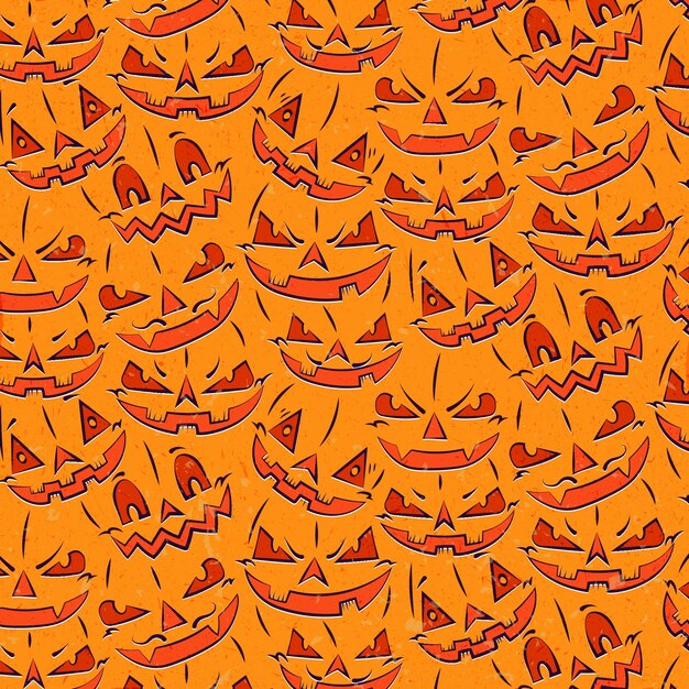 Diseño plano vintage de patrón de halloween