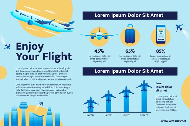 Diseño de plantilla de aerolínea degradada