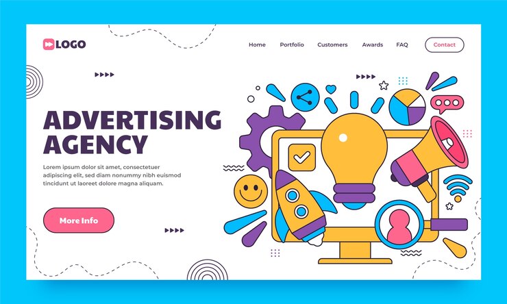 Vector gratuito diseño de plantilla de agencia de publicidad.