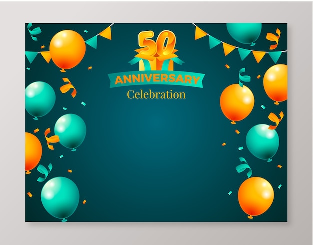 Diseño de plantilla de aniversario degradado