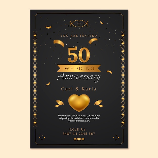 Diseño de plantilla de aniversario degradado