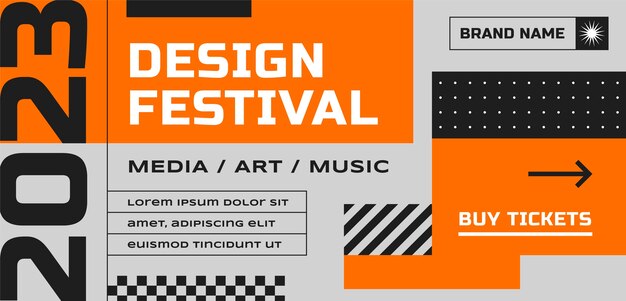 Diseño de plantilla de banner de brutalismo