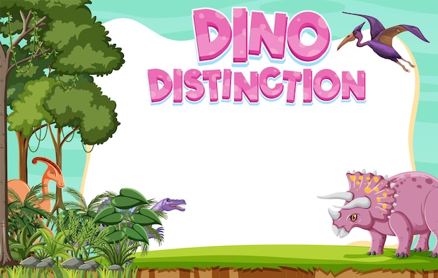 Diseño de plantilla de banner con dinosaurios.