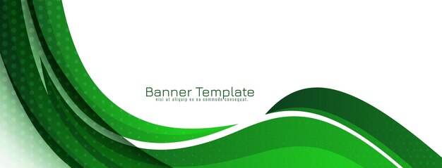 Diseño de plantilla de banner de estilo de onda verde moderno