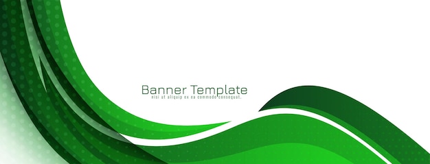 Diseño de plantilla de banner de estilo de onda verde moderno