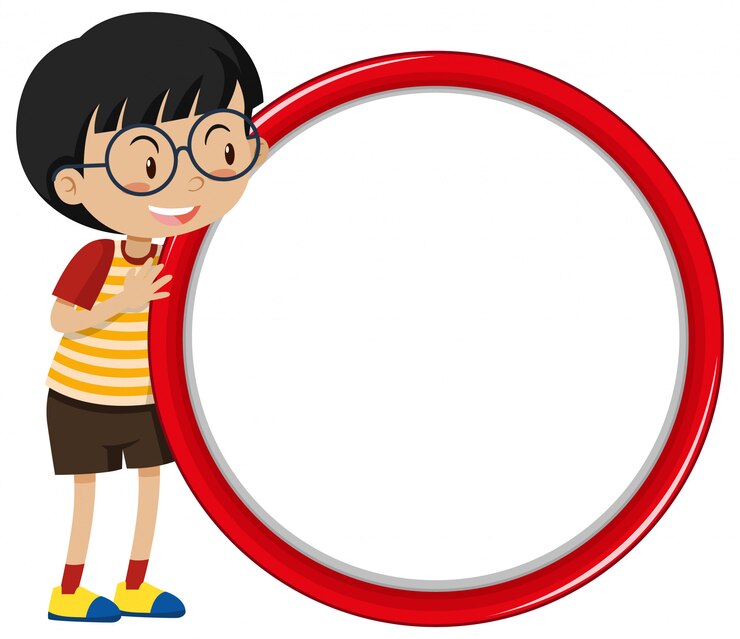 Vector gratuito diseño de plantilla de banner con niño y círculo rojo
