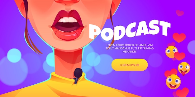 Diseño de plantilla de banner de podcast