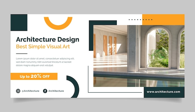 Diseño de plantilla de banner de venta de arquitecto