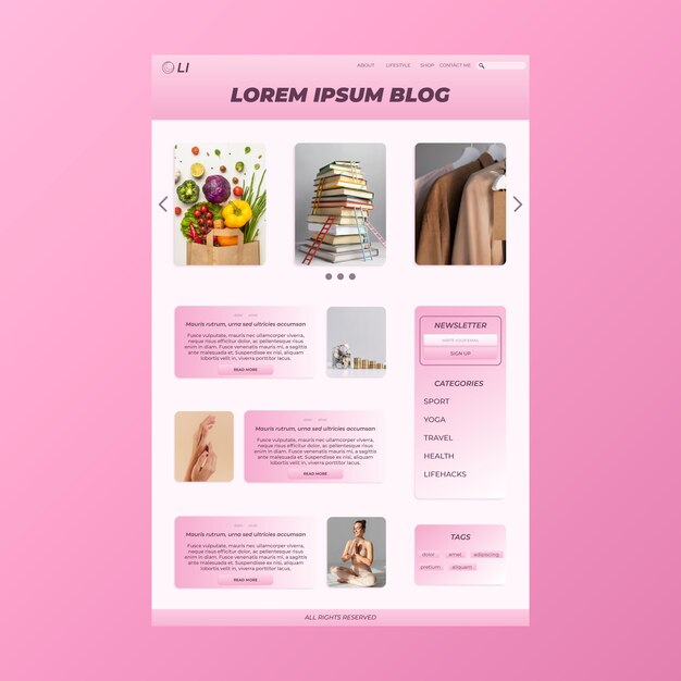 diseño de plantilla de blog