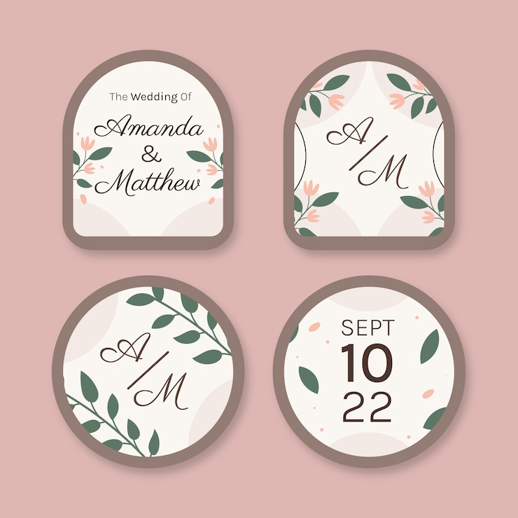 Vector gratuito diseño de plantilla de boda mínima dibujada a mano