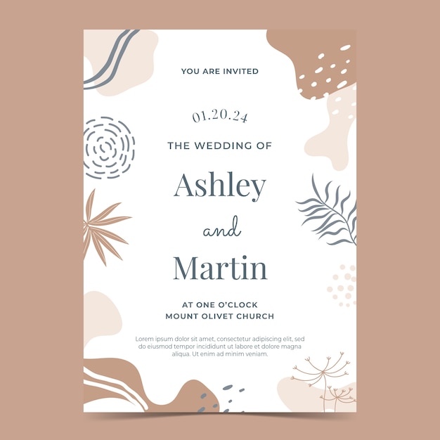 Diseño de plantilla de boda