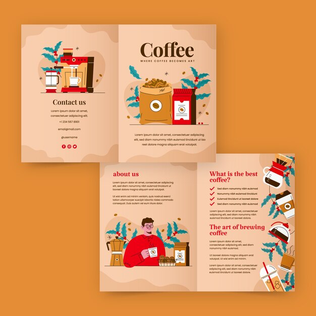 Diseño de plantilla de cafetería