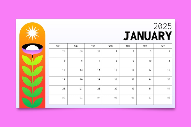 Vector gratuito diseño de la plantilla del calendario
