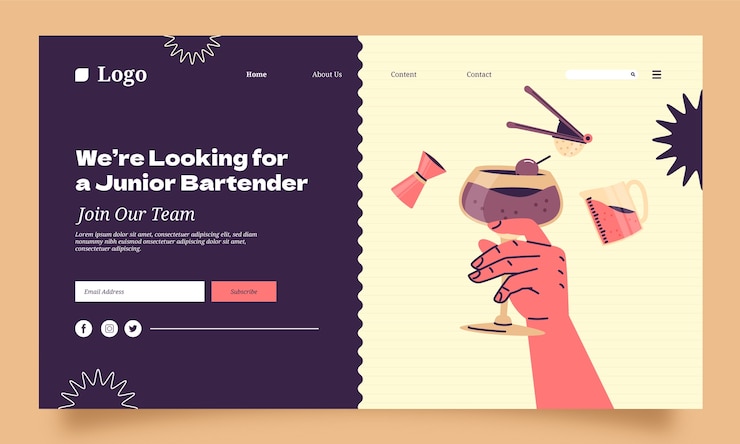 Vector gratuito diseño de plantilla de camarero