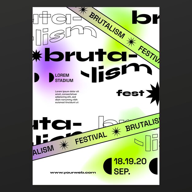 Diseño de plantilla de cartel de brutalismo