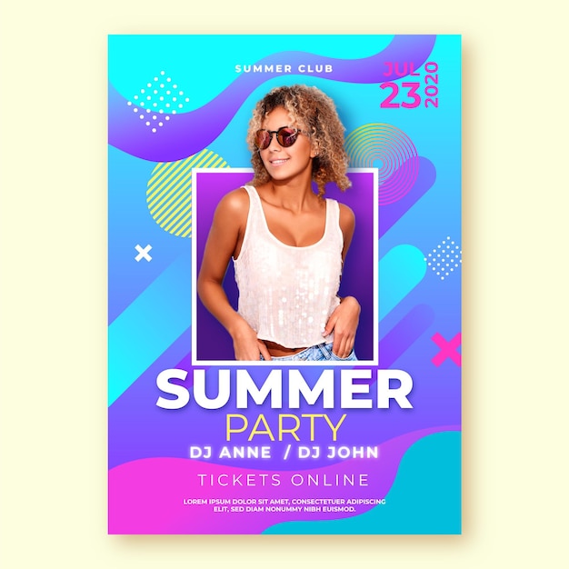 Vector gratuito diseño de plantilla de cartel de fiesta de verano