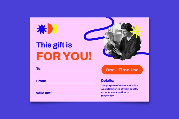 Vector gratuito diseño de la plantilla del certificado de regalo de niñera
