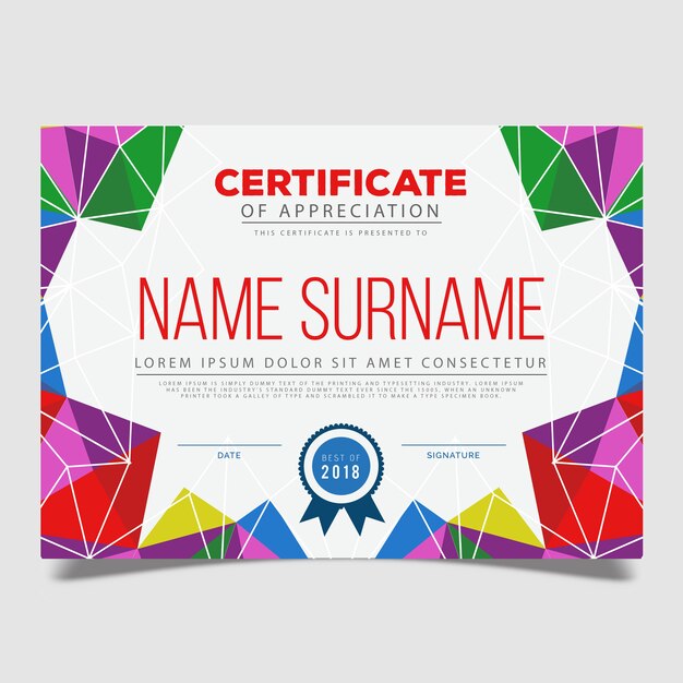 Diseño de plantilla de certificado de vector