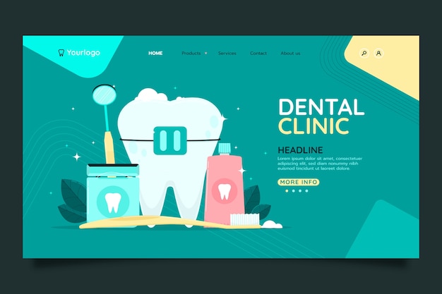 Vector gratuito diseño de plantilla de clínica dental