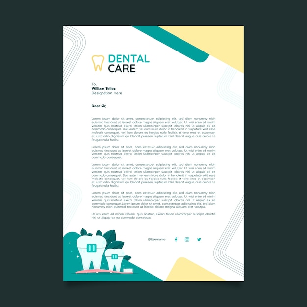 Vector gratuito diseño de plantilla de clínica dental