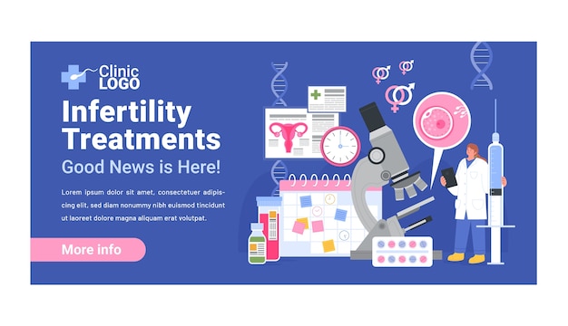 Vector gratuito diseño de plantilla de clínica de fertilidad.