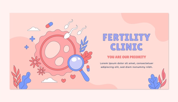 Vector gratuito diseño de plantilla de clínica de fertilidad.