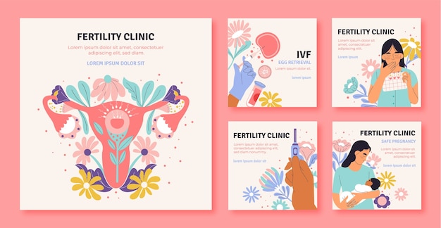 Vector gratuito diseño de plantilla de clínica de fertilidad.