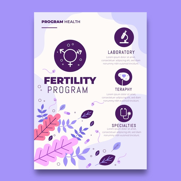 Vector gratuito diseño de plantilla de clínica de fertilidad.