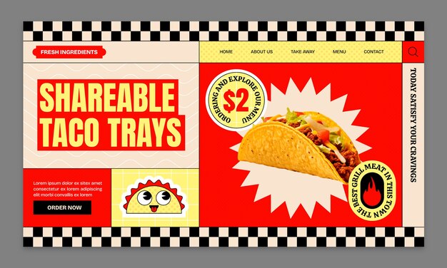 Diseño de plantilla de comida rápida de diseño plano