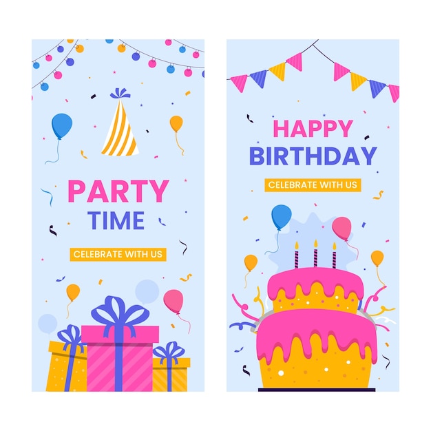 Diseño de plantilla de cumpleaños dibujado a mano