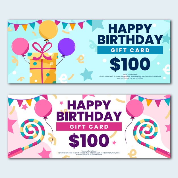 Diseño de plantilla de cupón de venta de cumpleaños