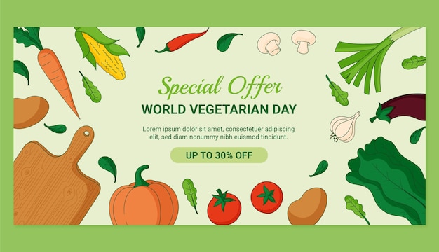 Vector gratuito diseño de plantilla del día mundial del vegetariano