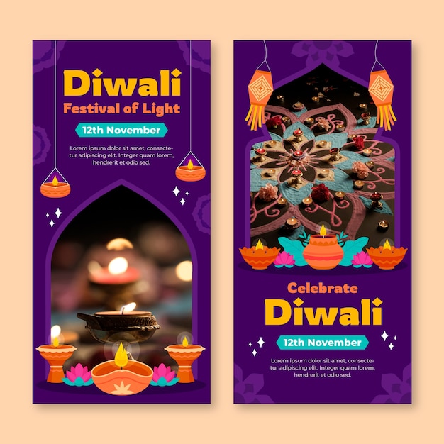 Diseño de plantilla de diwali dibujado a mano