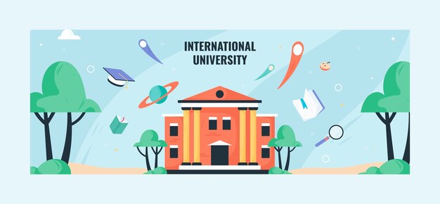 Diseño de plantilla de educación universitaria dibujada a mano