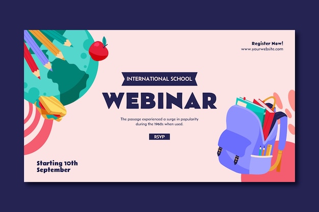 Diseño de plantilla de escuela internacional.